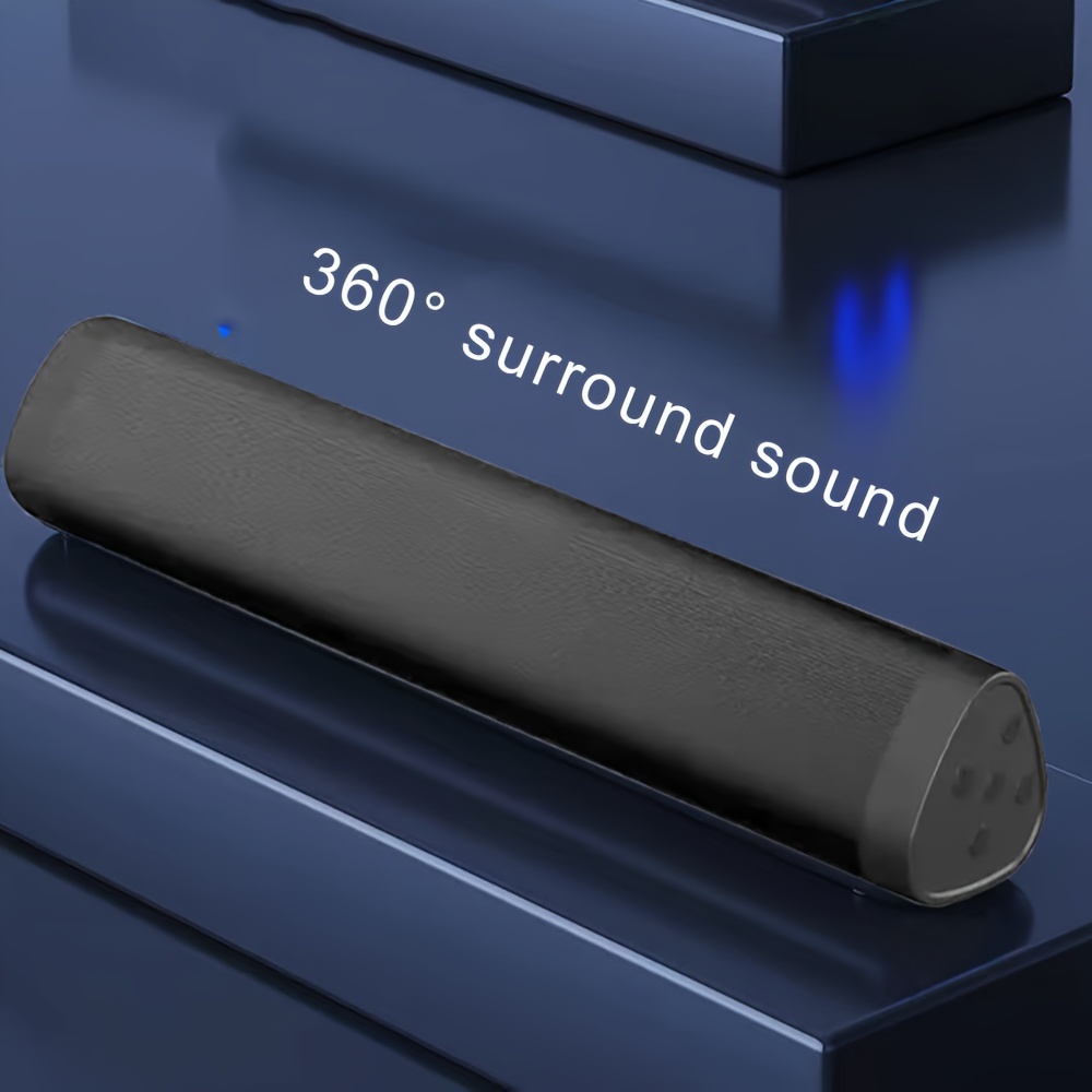 1 kos prenosnega zvočnika Sound Bar, s FM radiem, prostoročno telefoniranje, USB, kartica TF, vhodna funkcija AUX za zunanje in notranje prostore, 2*W Horns Soundbar, 800 mAh polnilna baterija, brezžična povezava 5.0-črna