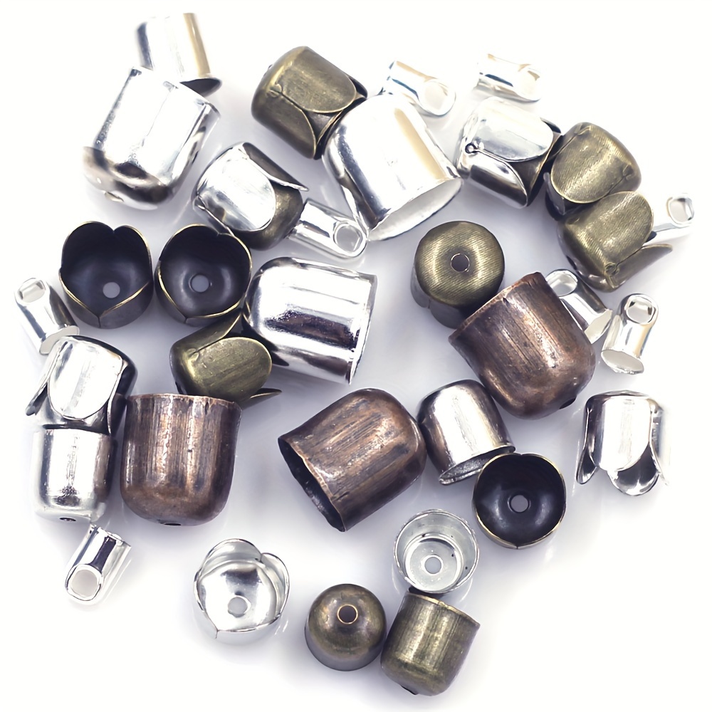 End Tip Crimp Beads Alloy Silver Bronze Copper Tone For - Temu