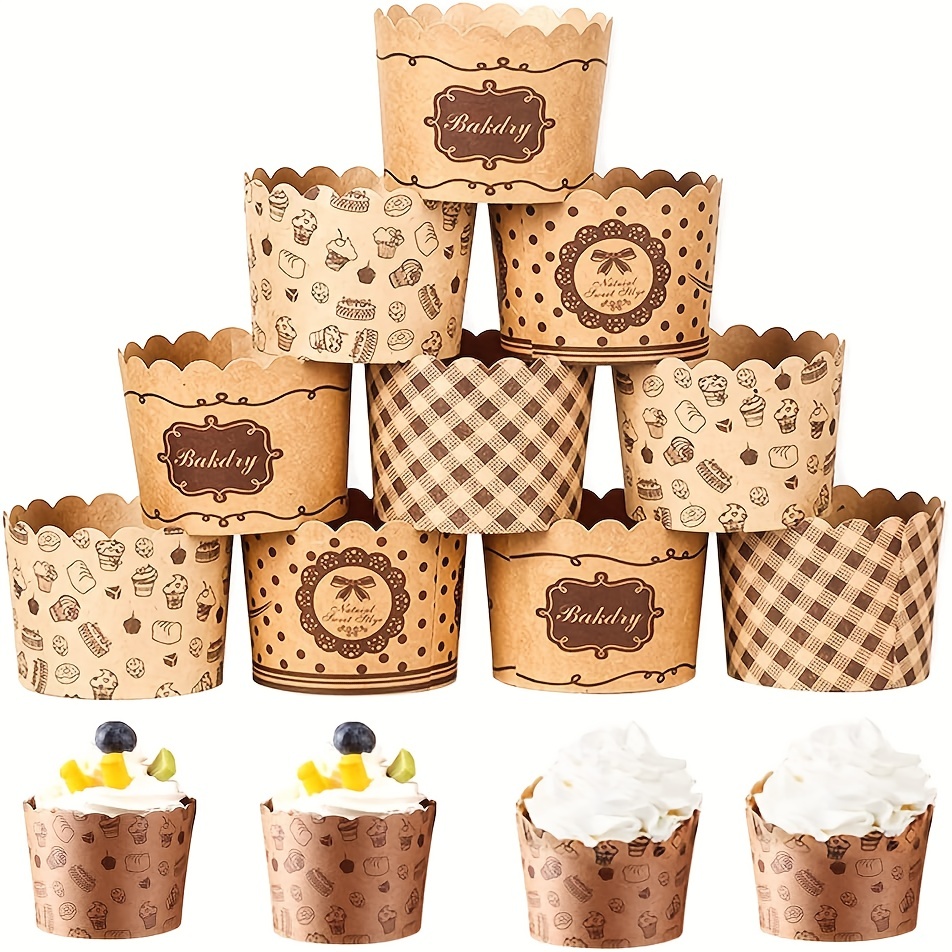 Jumbo Brown Cupcake Liners qty 30 Jumbo Brown Baking Cups, Jumbo Brown  Greaseproof Muffin Cups, Jumbo Brown Cupcake Papers 