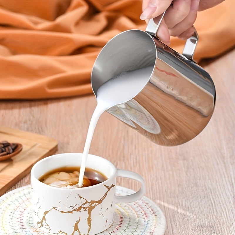 Milk Frothing Pitcher,espresso Steaming Pitcher, Espresso Machine  Accessories,milk Frother Cup, Milk, Coffee, Cappuccino, Latte, Stainless  Steel Jug - Temu