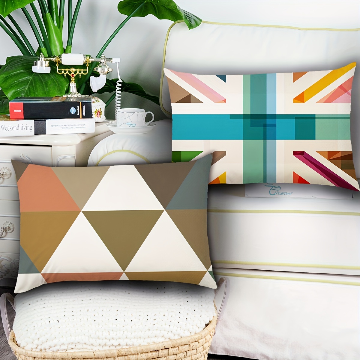 Cushion Covers, Cotton Linen Throw Pillow Cases, Printed Geometry Square  Pillow Covers For Sofa Bedroom Car Home Decor,single-sided Printing, No Pillow  Insert - Temu