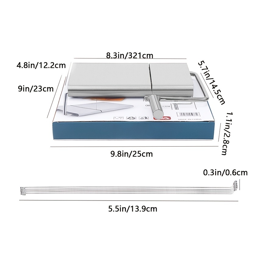 Rebanadora de queso con alambre ajustable, rebanadora de queso de acero  inoxidable resistente para queso de bloque semiduro suave (plateado)