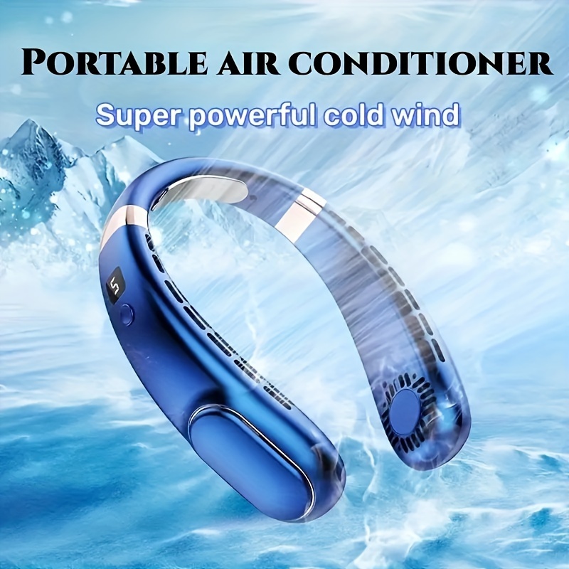 

Cool Power Upgraded Style Halter Fan, Portable Cooling And Silent Air Conditioner, Rechargable Turbo Outdoor Lazy Leafless Mini Electric Fan