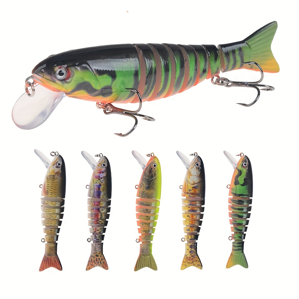 7 Multi Jointed Trout Fishing Lure Crank Swimbait Lifelike rainbow bass  pike 