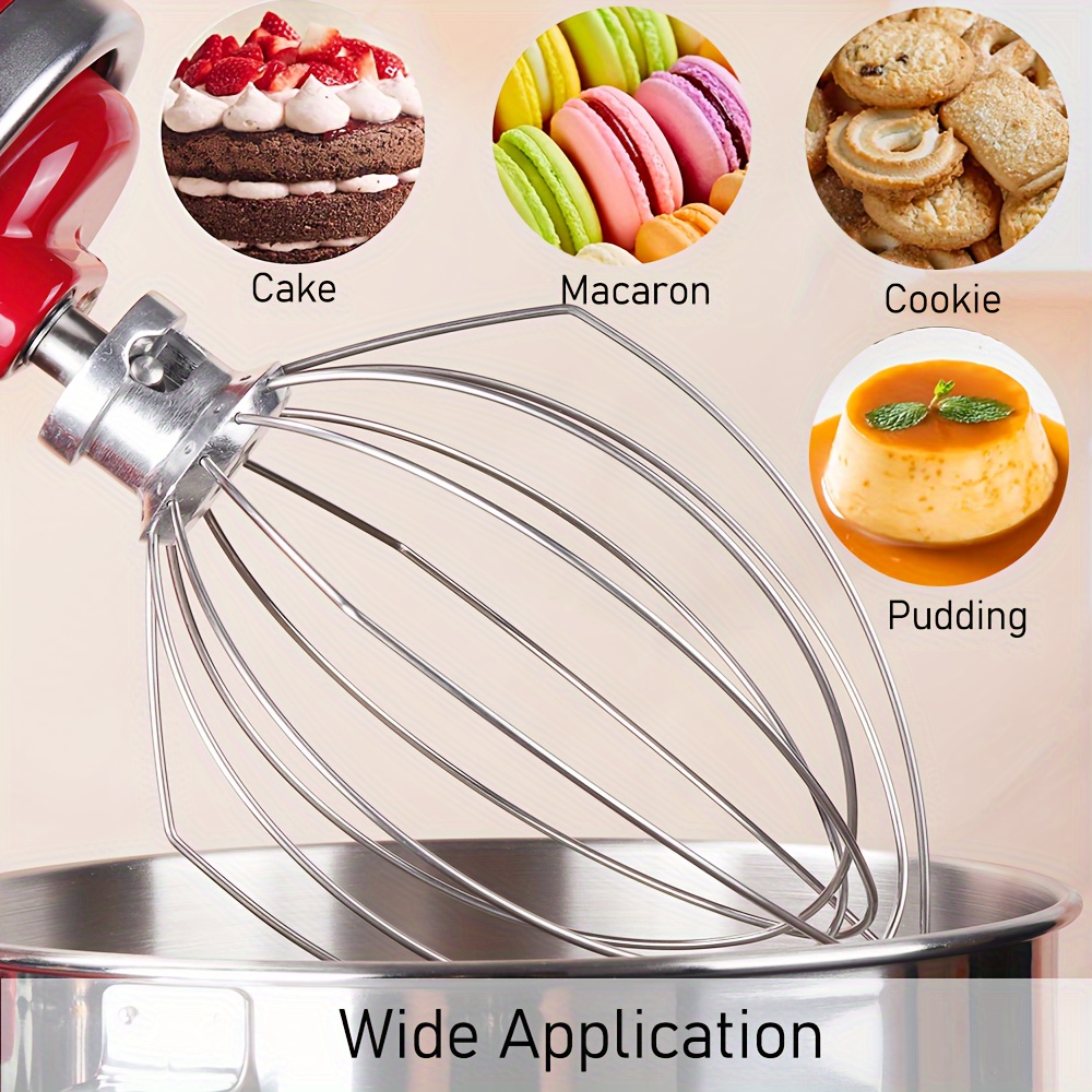 Stainless steel Wire Whip Attachment for KitchenAid Tilt-Head Stand Mixer  Accessory K45WW Replacement, Egg Cream Stirrer, Cakes Mayonnaise Whisk