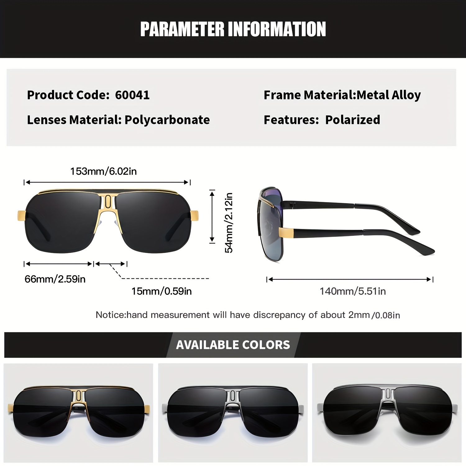 Classic Metal Polarized Sunglasses With Large Frame For Men And Women  Driving Ideal Choice For Gifts, Today's Best Daily Deals