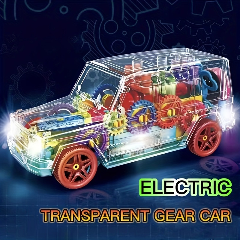 Light Up Your Kids' Holidays With This Electric Transparent Gear Toy Car!  Christmas, Halloween, Thanksgiving gifts