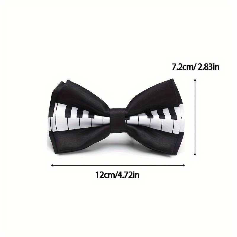 Men's Musical Note Bow Tie - Keyboard Design - Music Lover Gift