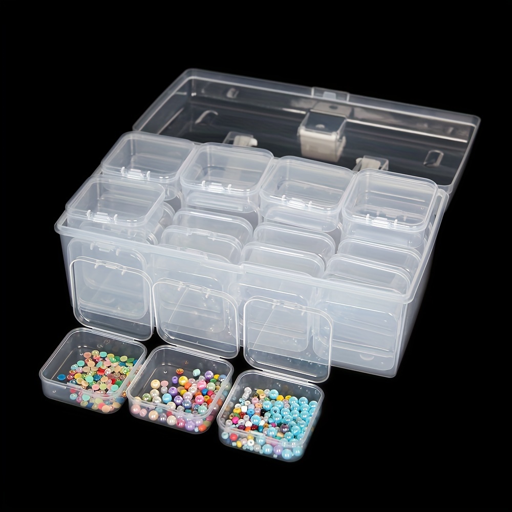 1pc Clear Plastic Storage Box With 28 Small Compartments, For Sorting And  Storing Small Items And Jewelry