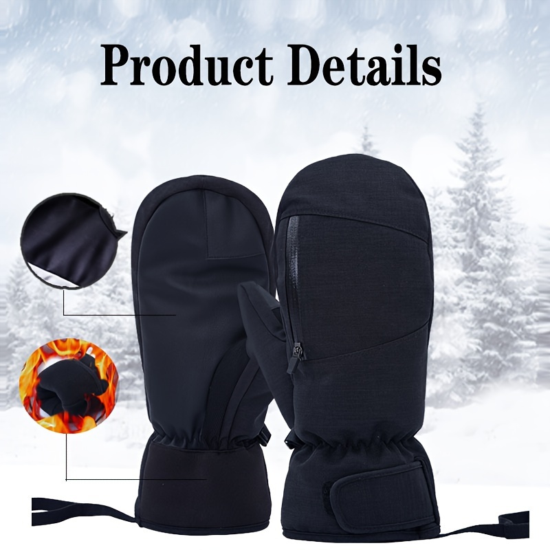 Woods Unisex Tian Thermal Down Insulated Winter Ski Snowboard Gloves  Waterproof, Black