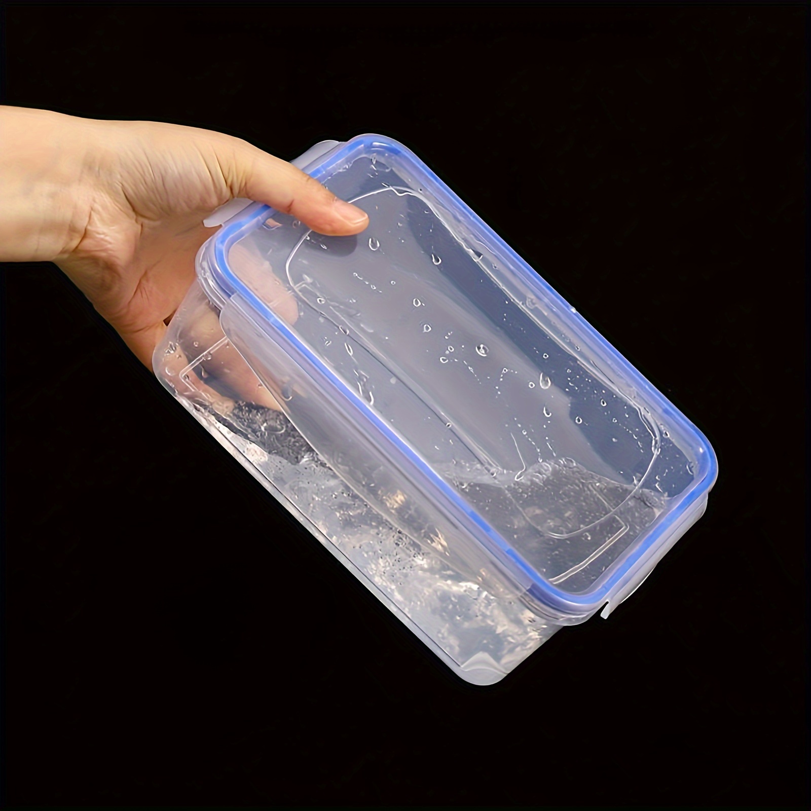 Grofry Storage Box Airtight Transparent Plastic Sealed Waterproof Grain Storage Case for Home 500ml, Size: 9.8