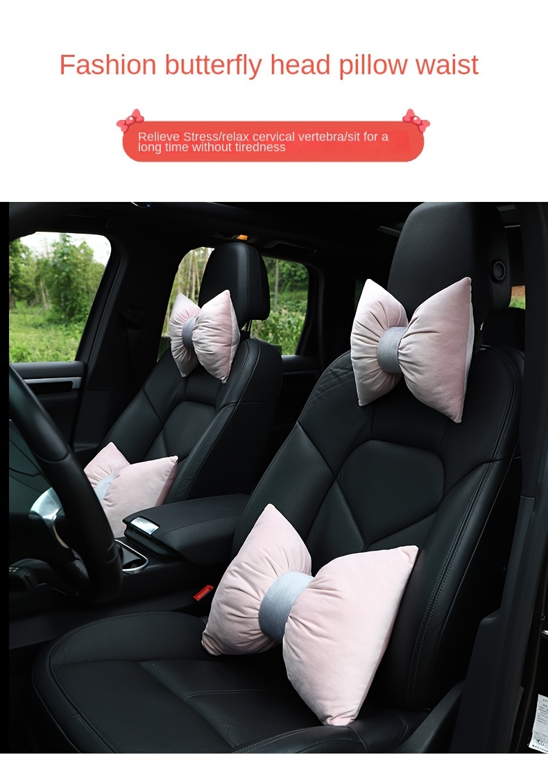 Suede Car Headrest Car Pillow Car Driving Seat Waist Support Car A Pair Of Car  Pillow Neck Pillow Four Seasons With Independent Pillow Core - Temu