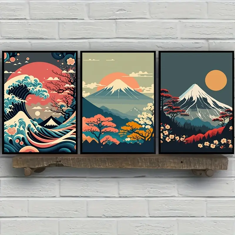 Quadri Decorativi Paesaggistici Giapponesi Senza Cornice - Temu