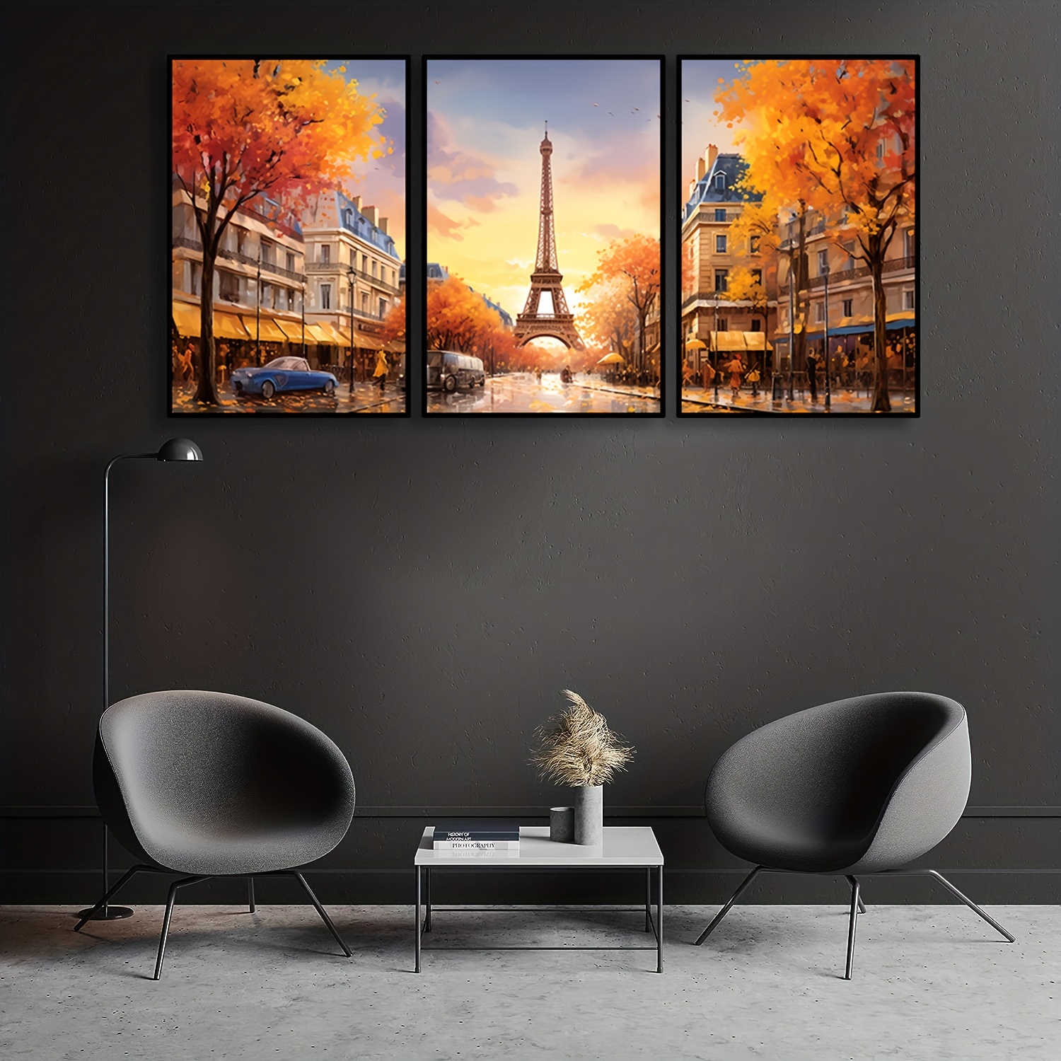 Quadro su tela Panoramica Parigi di notte dell'album Night city di Ideandoo  stampa su tela di alta qualità per arredamento casa o ufficio