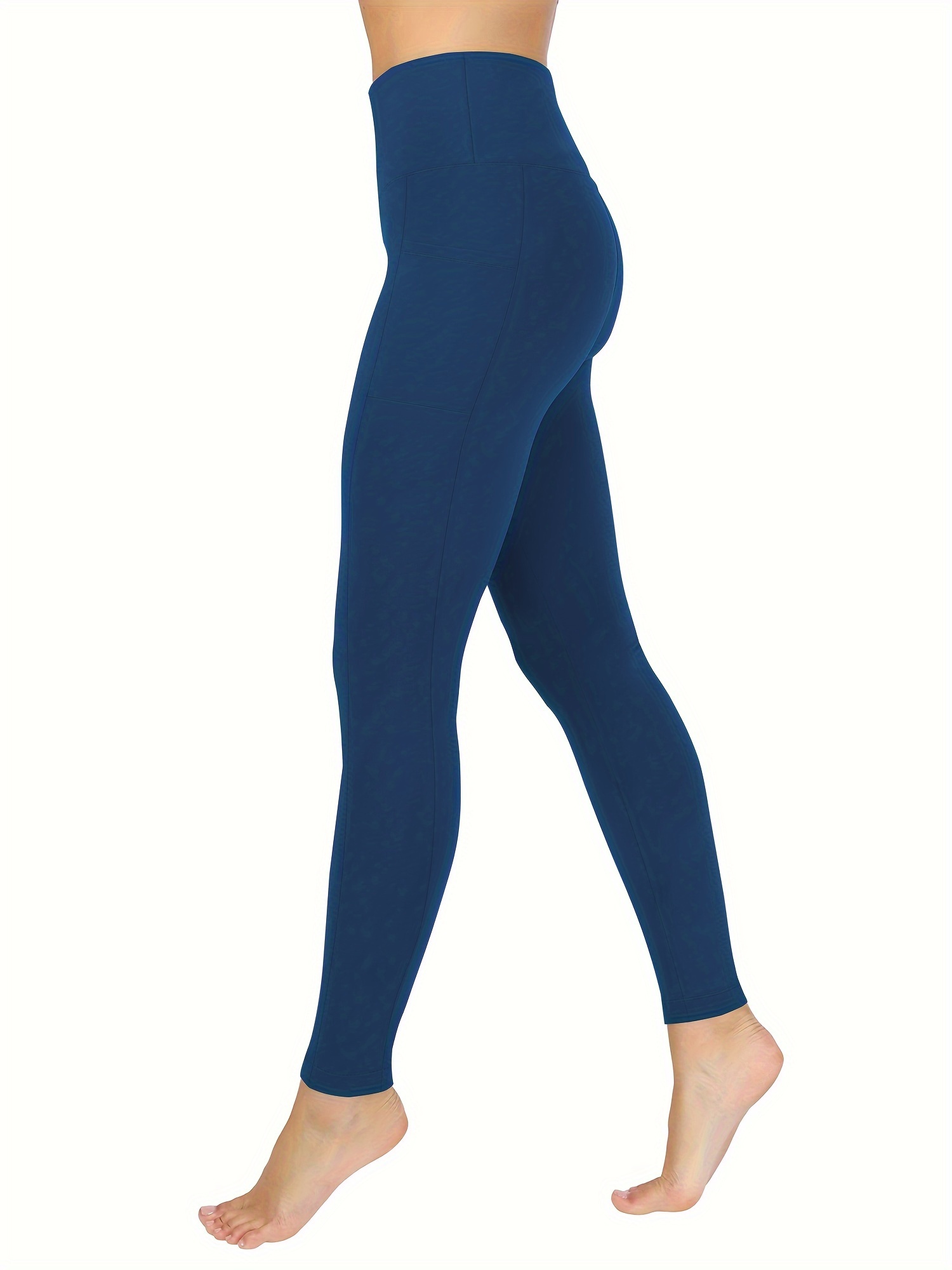 Solid Royal Blue Leggings With Pockets
