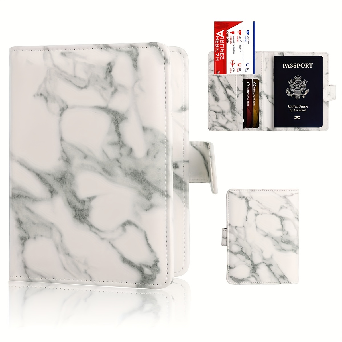 Pu Leather Marble Passport Holder - Temu Canada