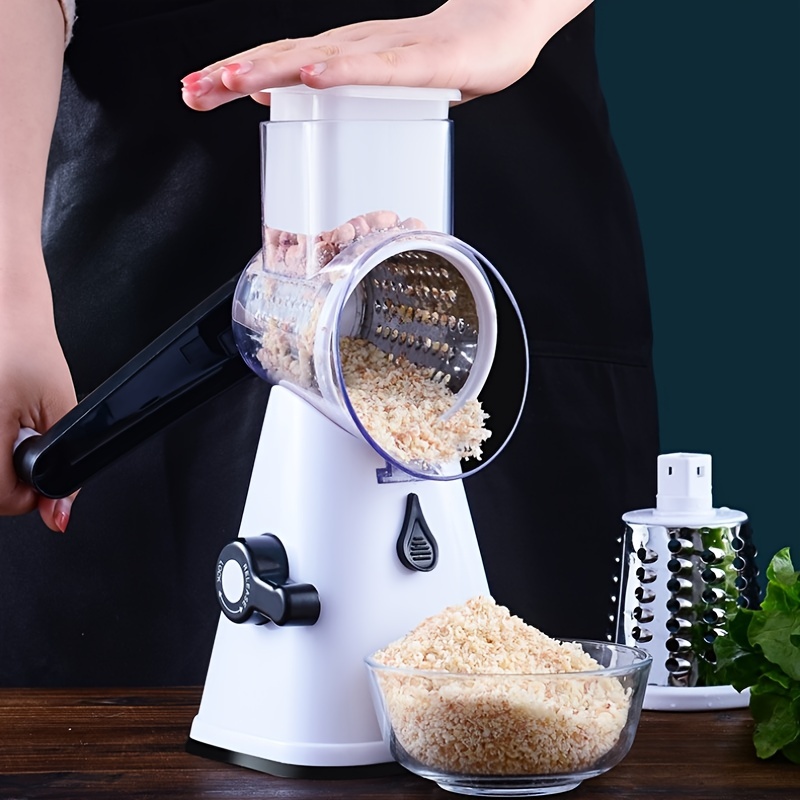 Hand Crank Vegetable Cutter Slicer, 3 in 1 Manual Rotary Drum Cheese  Grater, Kitchen Home Shredder for Vegetables, Potato-Rot
