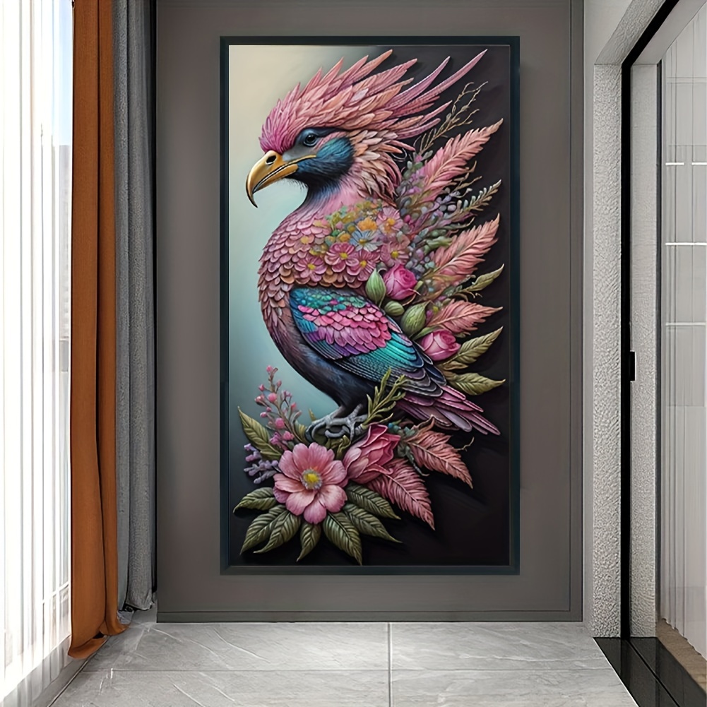 Diy 5d Frameless Diamond Painting Flowers And Birds Picture - Temu