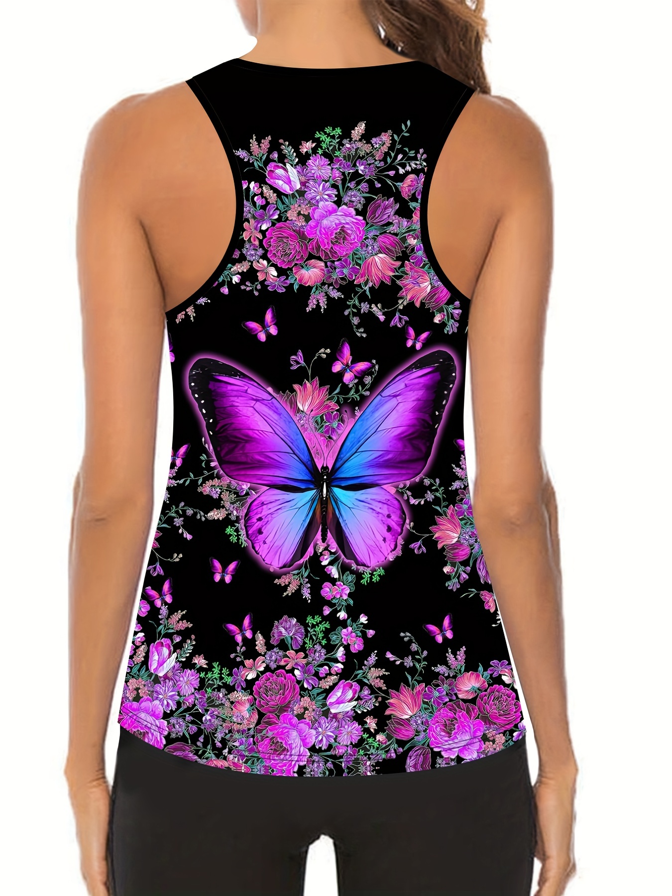 Plus Size Sports Outfits Set Women's Plus Floral Butterfly - Temu