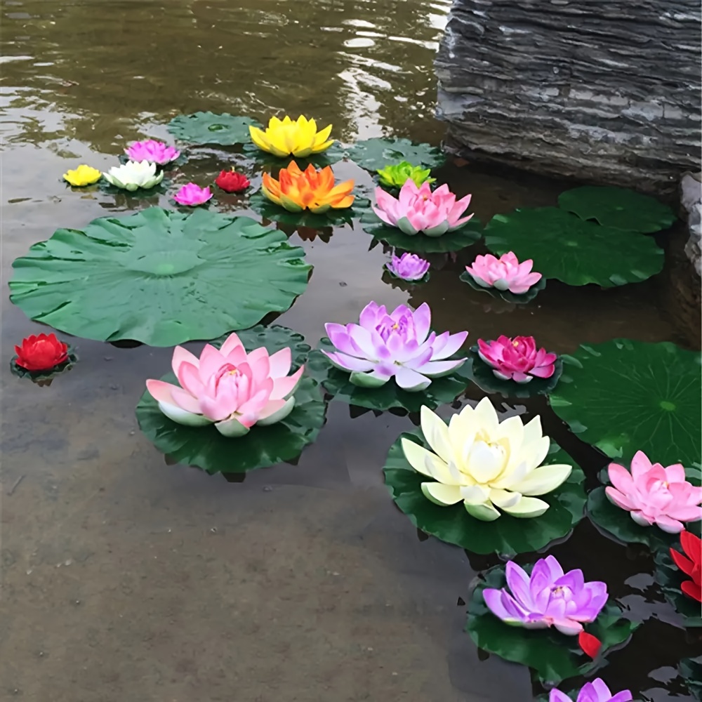 Qiyun 7 Artificial Floating Lotus Flower For Garden Pool Pond Decor Other