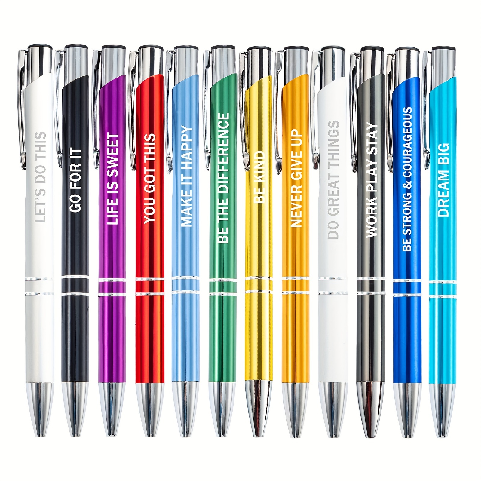 12 Pcs Inspirational Ballpoint Pens Funny Pen Quotes Pen
