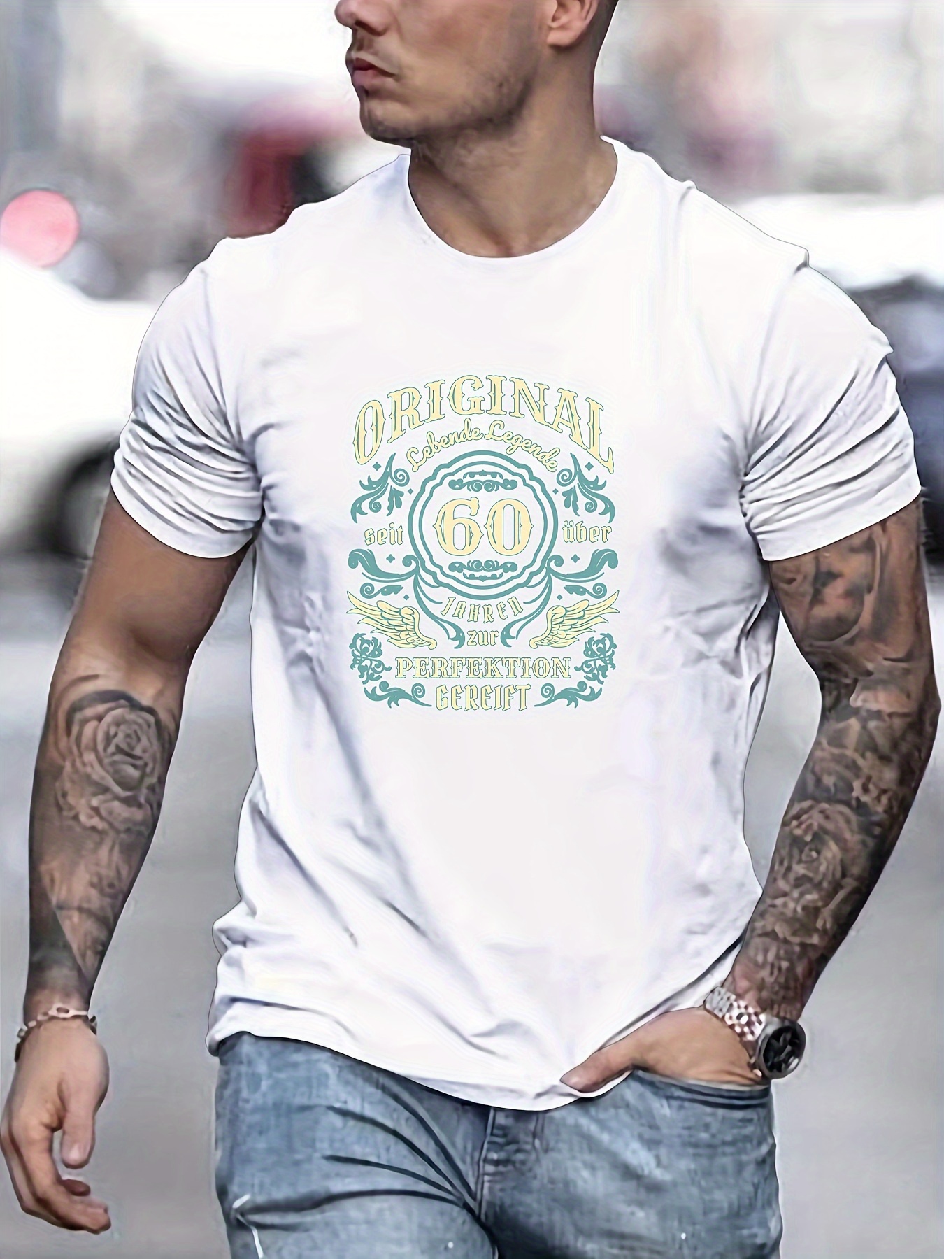 Yuhaotin July 4 Mens Graphic T-shirts Vintage Baseball male Spring and Summer All Print Short Sleeve Round Neck T Shirt Fashion Trend Bottoming Shirt