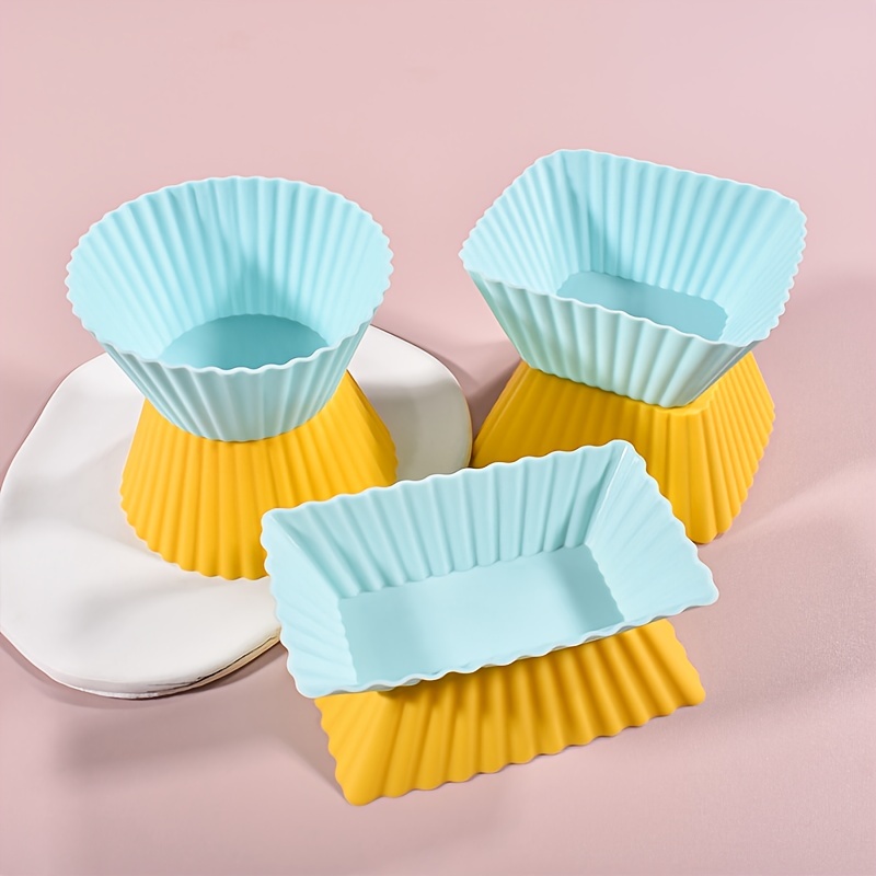 12pcs Silicone Cup Cake Muffin Chocolate Cupcake Cases Cookie Mould Baking  DIY