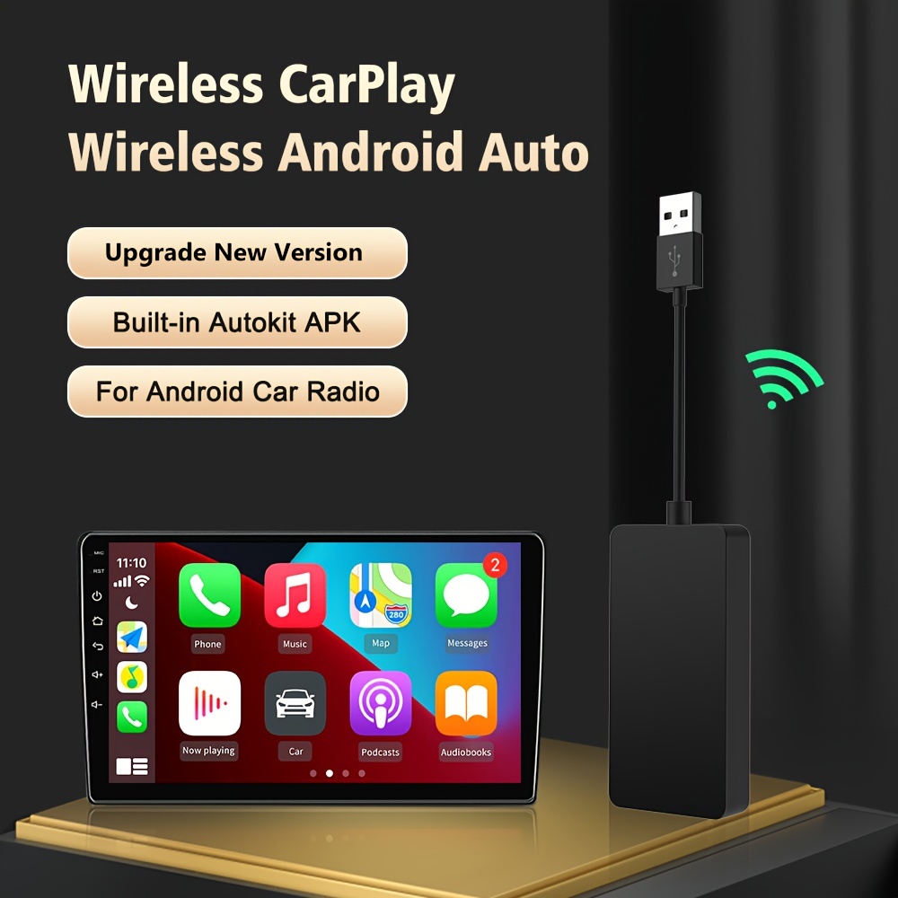  Wired CarPlay dongle for car Screen with Android System 4.4.2  or Above Only Android car Radio, APK Needs to be Installed Before use,  Support Android Auto/Mirroring/Google/SIRI/Upgrade Black… : Electronics