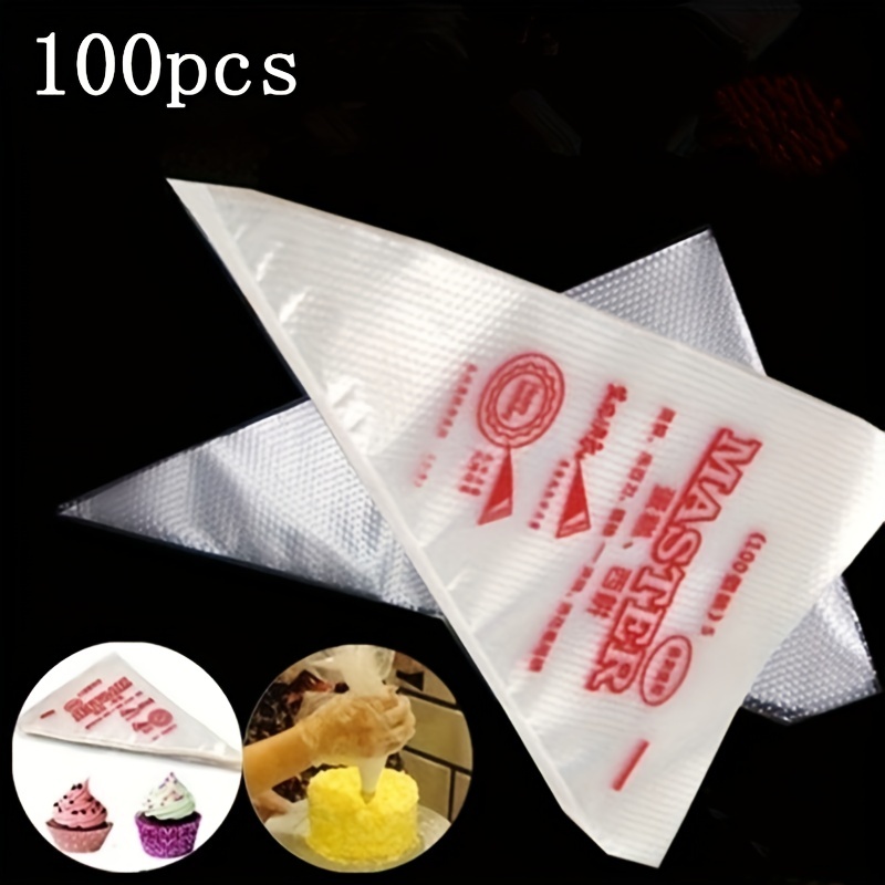 100Pcs Disposable Pastry Bag S/M/L Piping Bag Cake Cream Icing