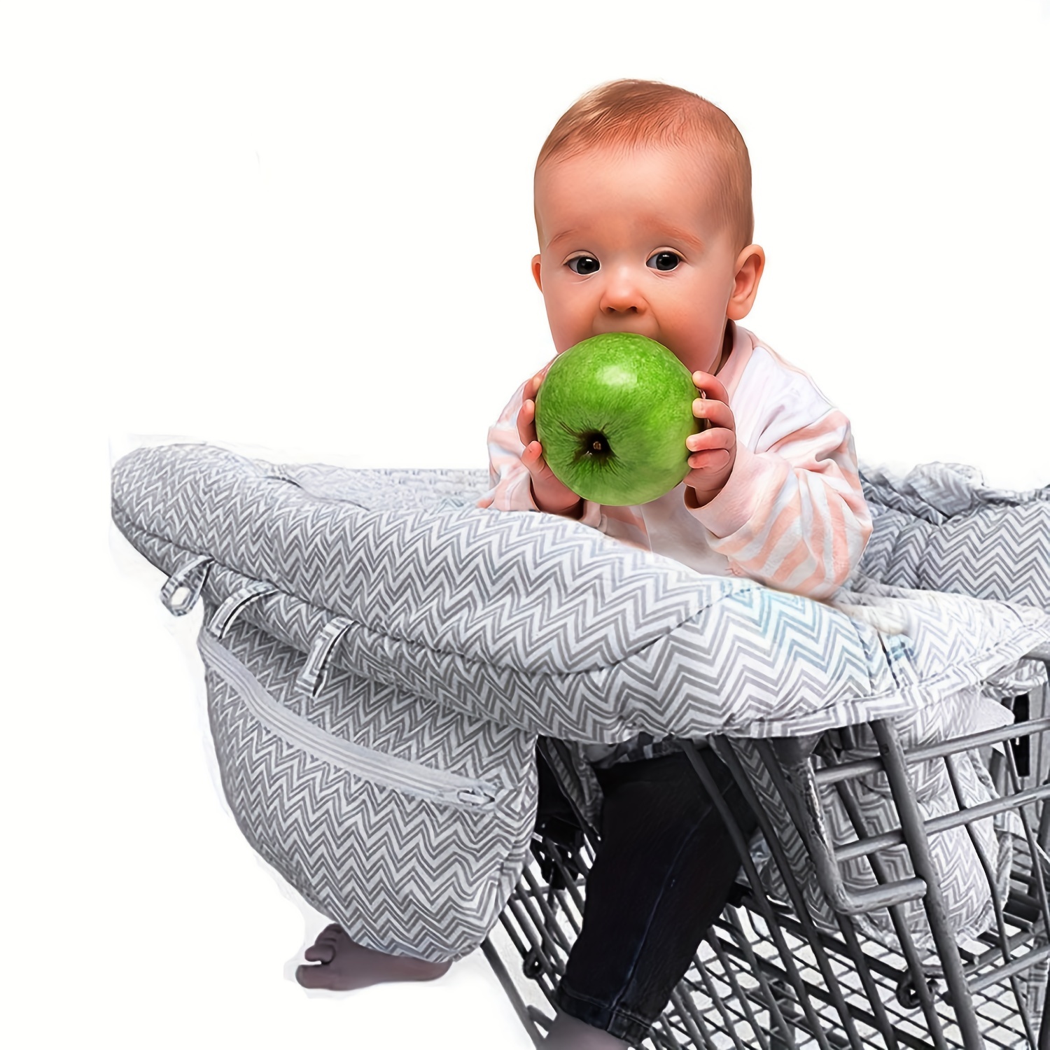  Pozico Funda para carrito de compras para bebé o silla alta,  cubierta de carrito de compras para bebé, lavable a máquina/bolsa de tela  portátil gratis, elefante azul bebé : Bebés