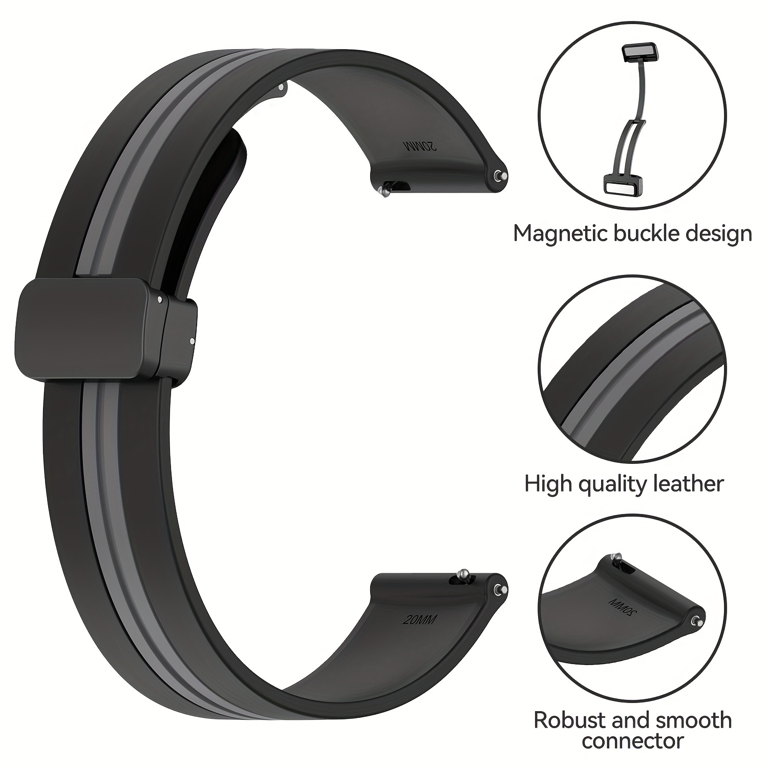 Bracelet sport magnétique Samsung Galaxy Watch 6 - 40mm (noir) 