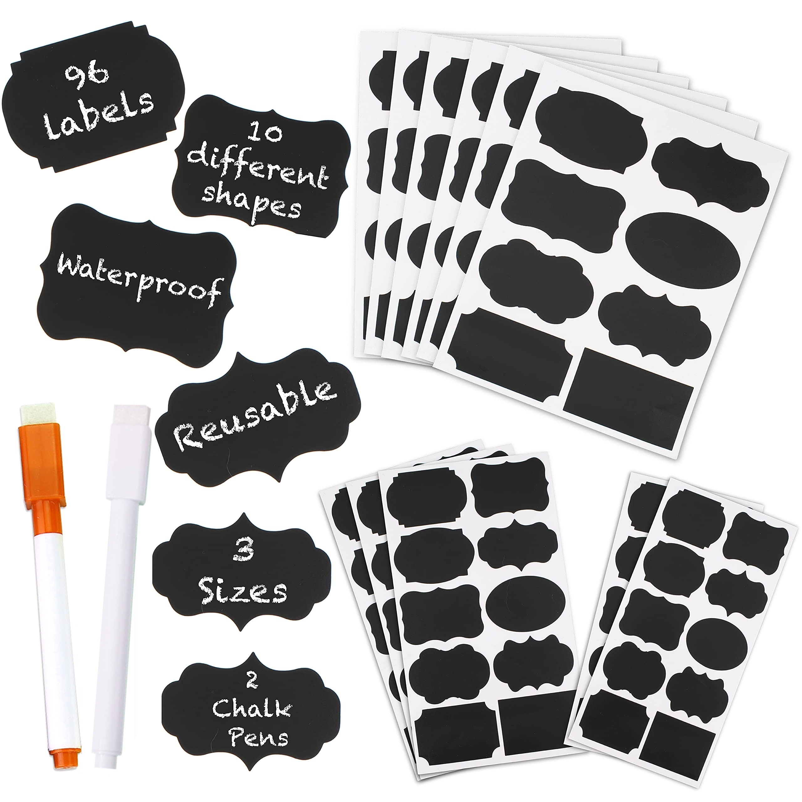120pcs Black Chalkboard Labels Label Sticker Roll with White Chalk Marker  Reusable and Waterproof Chalk Labels Adhesive Sticker - AliExpress
