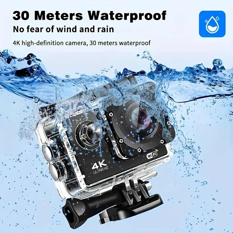 Snapshot Action Camera 4K Underwater - 12mp HD Waterproof Video Cameras | 170 Degree Wide Angle Lens, 98ft, 90 Minute Battery | Sports Body Cam and