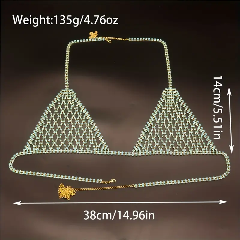 Luxury Rhinestone Crop Top Bra Chain Sparkling Body Chain - Temu