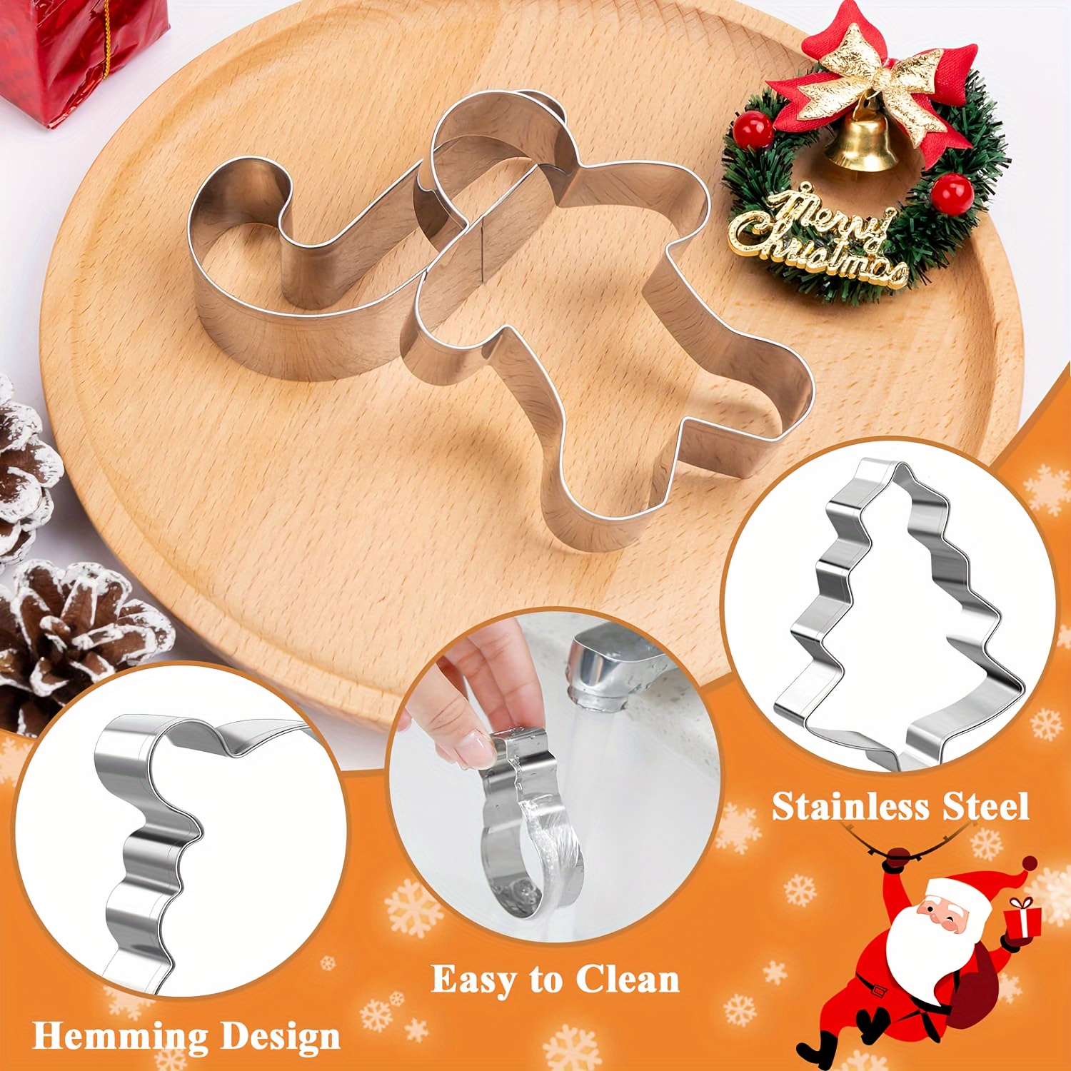 Christmas Cookie Cutters Stainless Steel Pastry Cutter Set - Temu