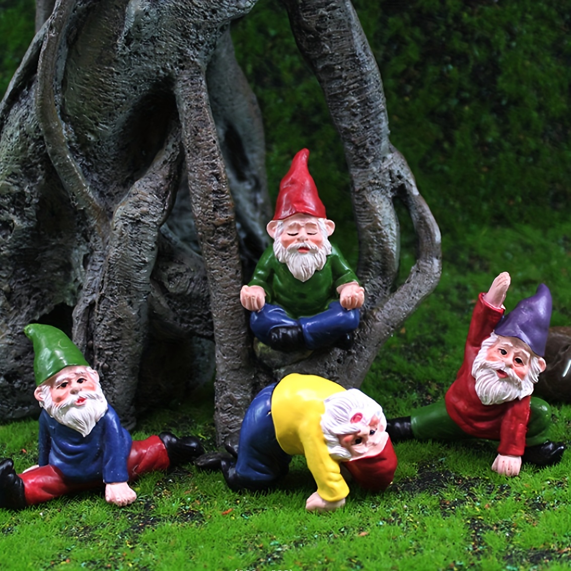 Mini Gnome Resin Statue Set Fairy Garden Accessories - Temu