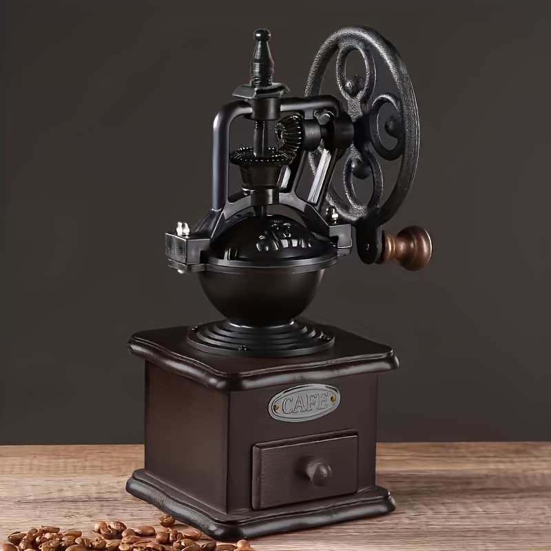 Manual Coffee Grinder, Coffee Bean Grinder, Vintage Antique Wooden Hand