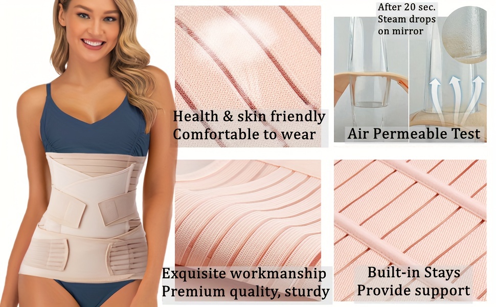 SCARBORO 3 In 1 Postpartum Belly Band Wrap For Pregnancy C Section Post  Party Recovery Binder Faja Postparto Waist Trainer Girdle for Women  Shapewear, Beige, Large : : Clothing & Accessories