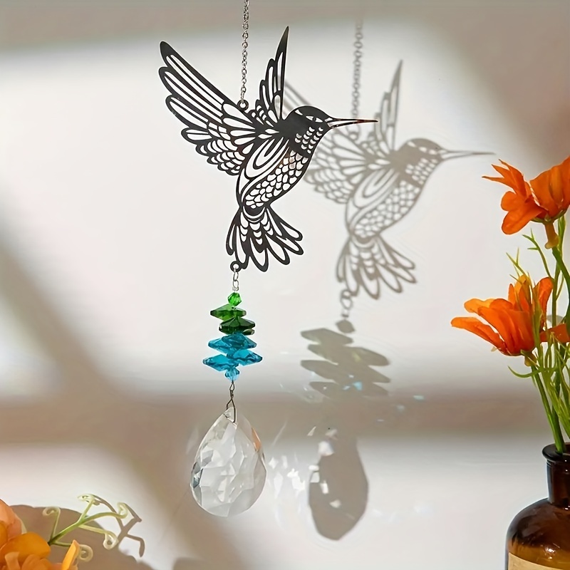 1PC Wind Chimes Hummingbird Hanging Garden Decor Outdoor Home Window Metal  Ornament