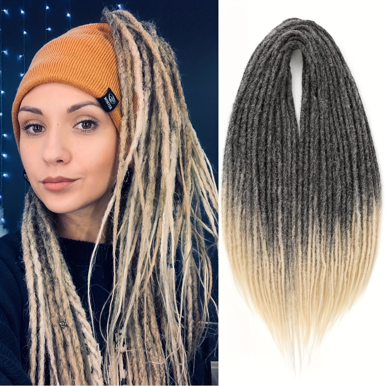 Double Ended Dreadlock Extensions Synthetic Width Thin De - Temu