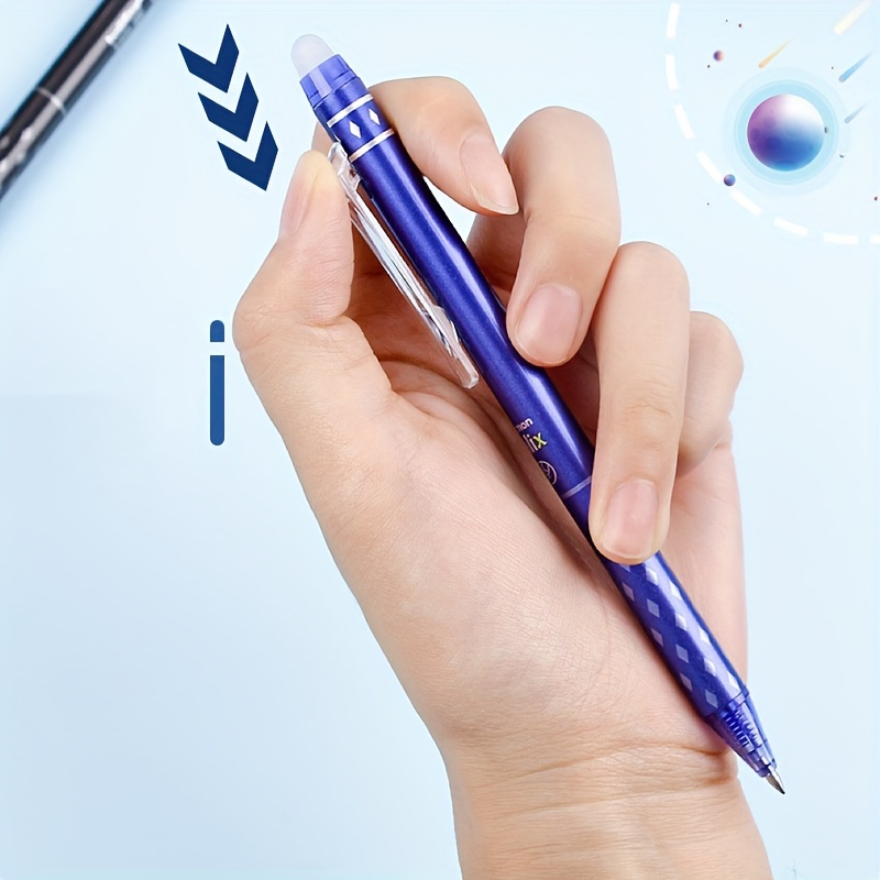 Press Thermal Erasable Gel Pen Black Blue Refill Simple - Temu