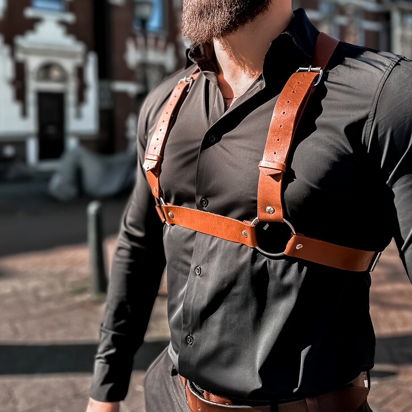 1pc Black Pu Leather Suspenders Gothic Leather Adjustable Decorative  Jockstrap For Men - Jewelry & Accessories - Temu United Kingdom