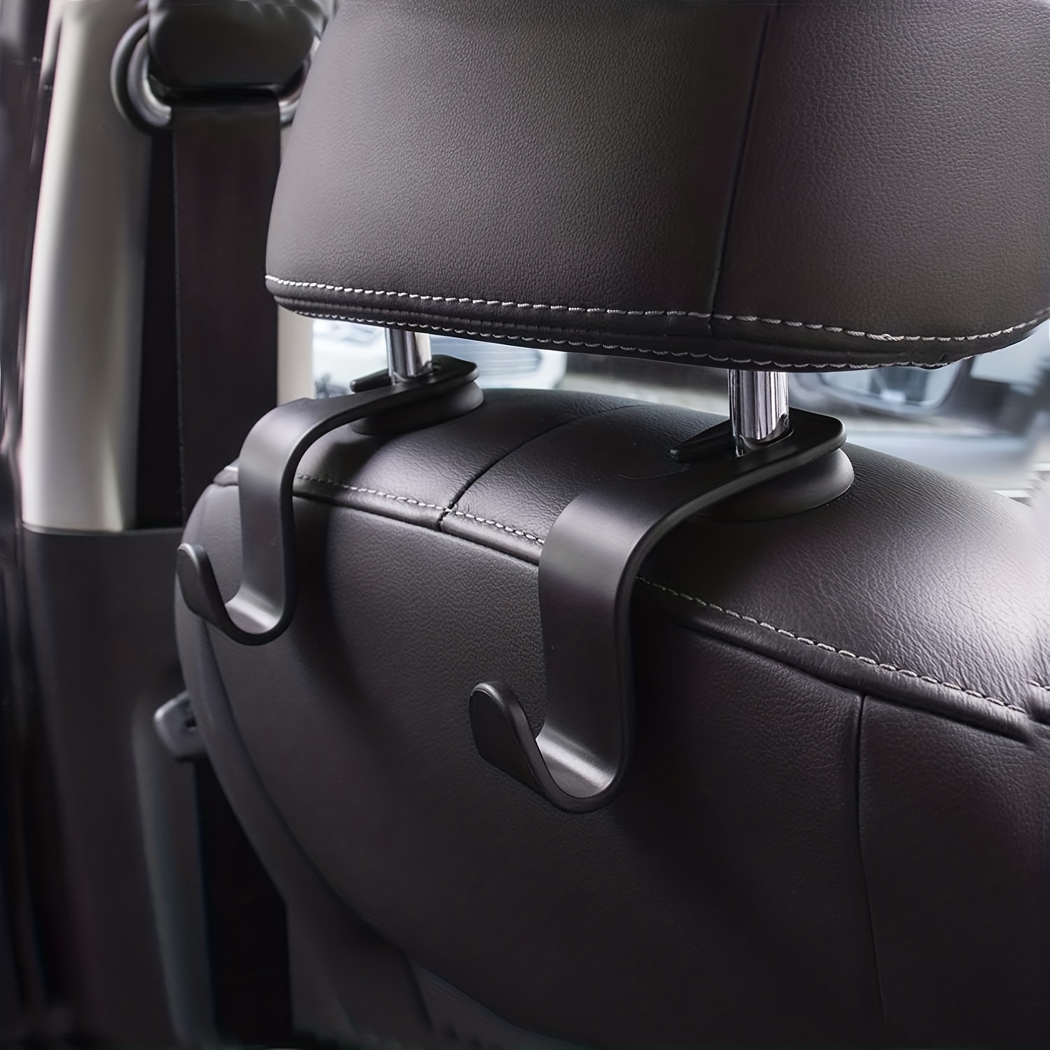 4Pcs Car Back Seat Bag Handbag Hooks Plastic Headrest Hanger