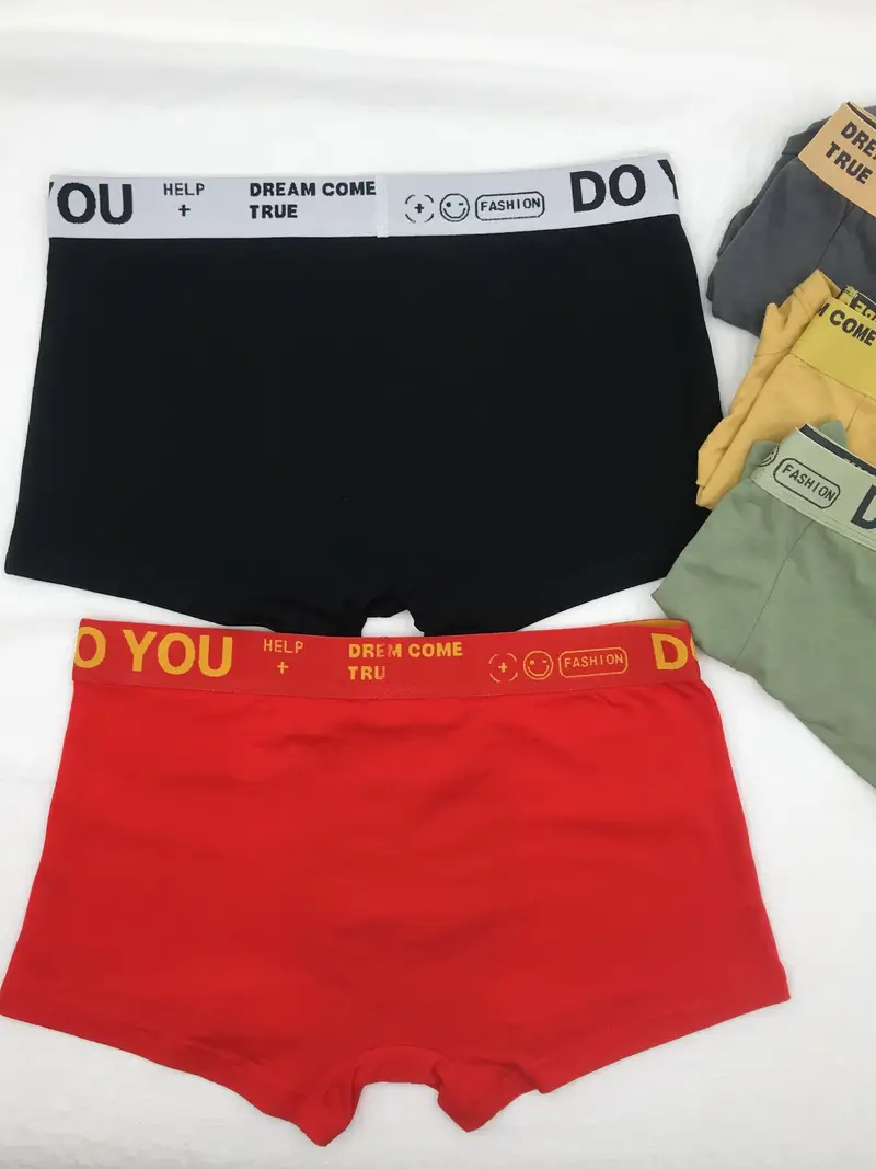 Men's Cotton Plain Color Breathable Soft Boxer Briefs - Temu