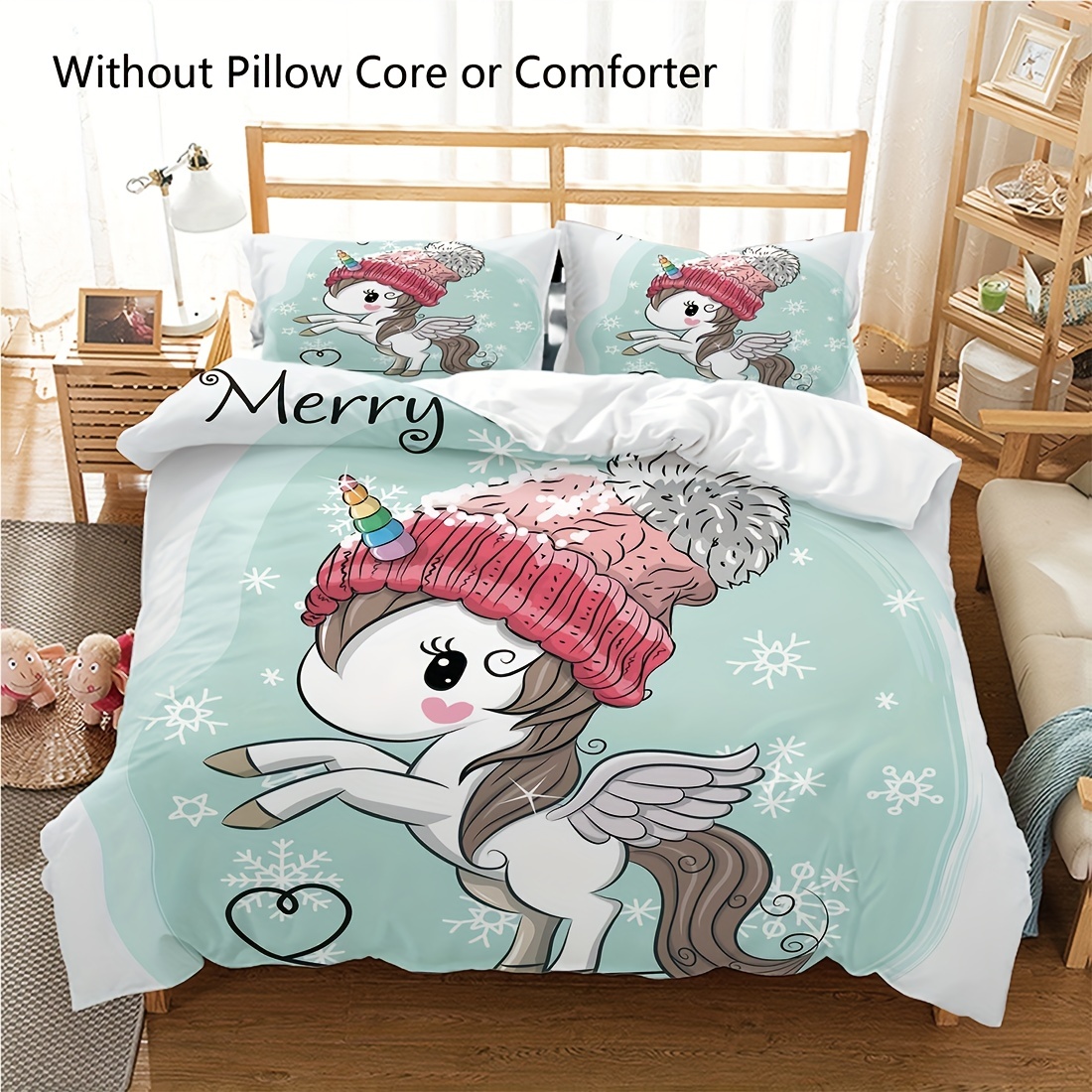 Unicorn christmas shop duvet cover