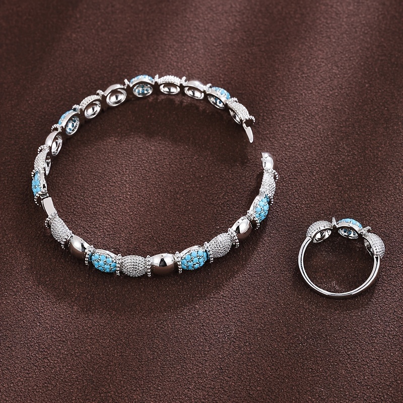 Geometric Semicircular Bracelet & Ring Set
