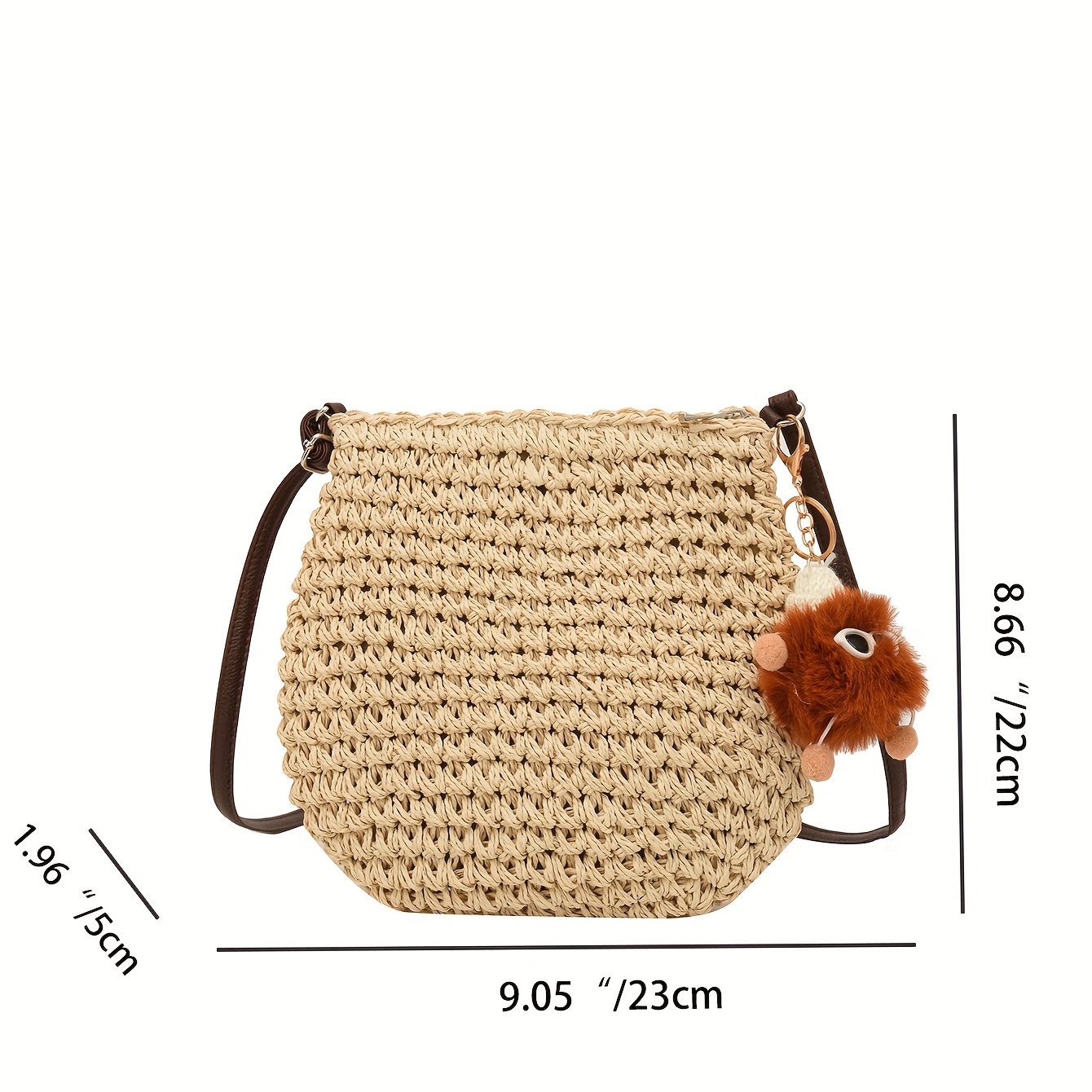 Retro Straw Woven Bag For Women Summer Beach Crossbody Bag