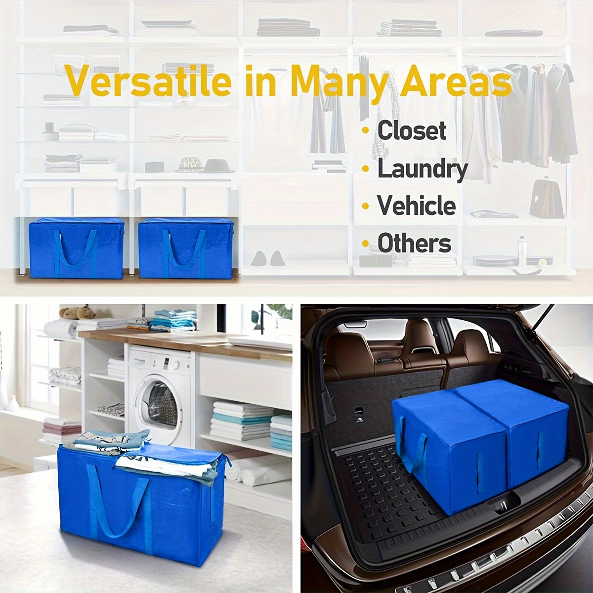 Large Moving Bags With Zippers & Carrying Handles, Heavy-duty Storage  Container, Space Saving Moving Storage And Organization For Bedroom, Home,  Closet, Wardrobe - Temu