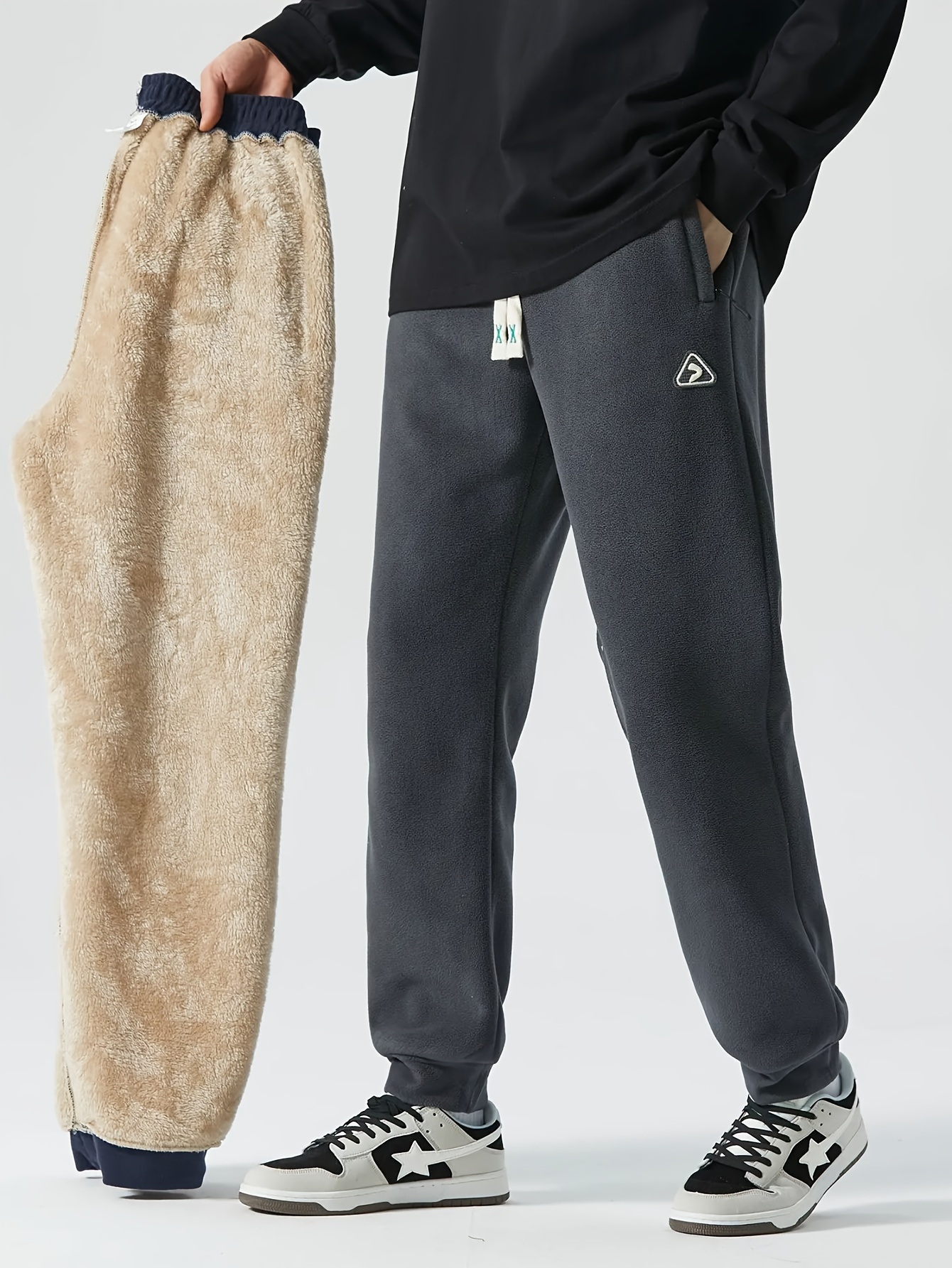 Men's Outdoor Thickened Fleece Lined Pants For Winter