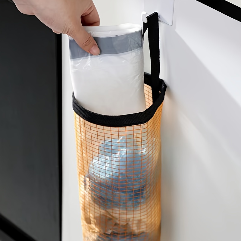 1pc Wall-mounted Garbage Bag Holder, Plastic Bag Storage Organizer